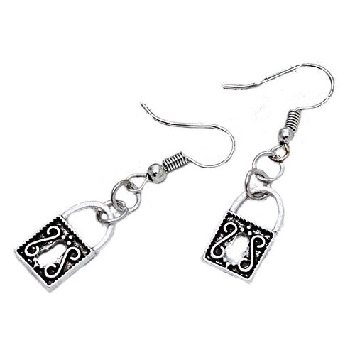 фото Серьги/замок/секрет/петля/серебряный igeekstore