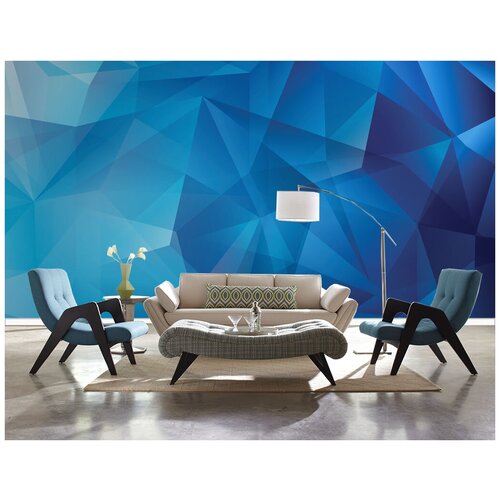 Фотообои WonderWall Синие грани 454х28 м для кухни в спальню гостиную 17069₽
