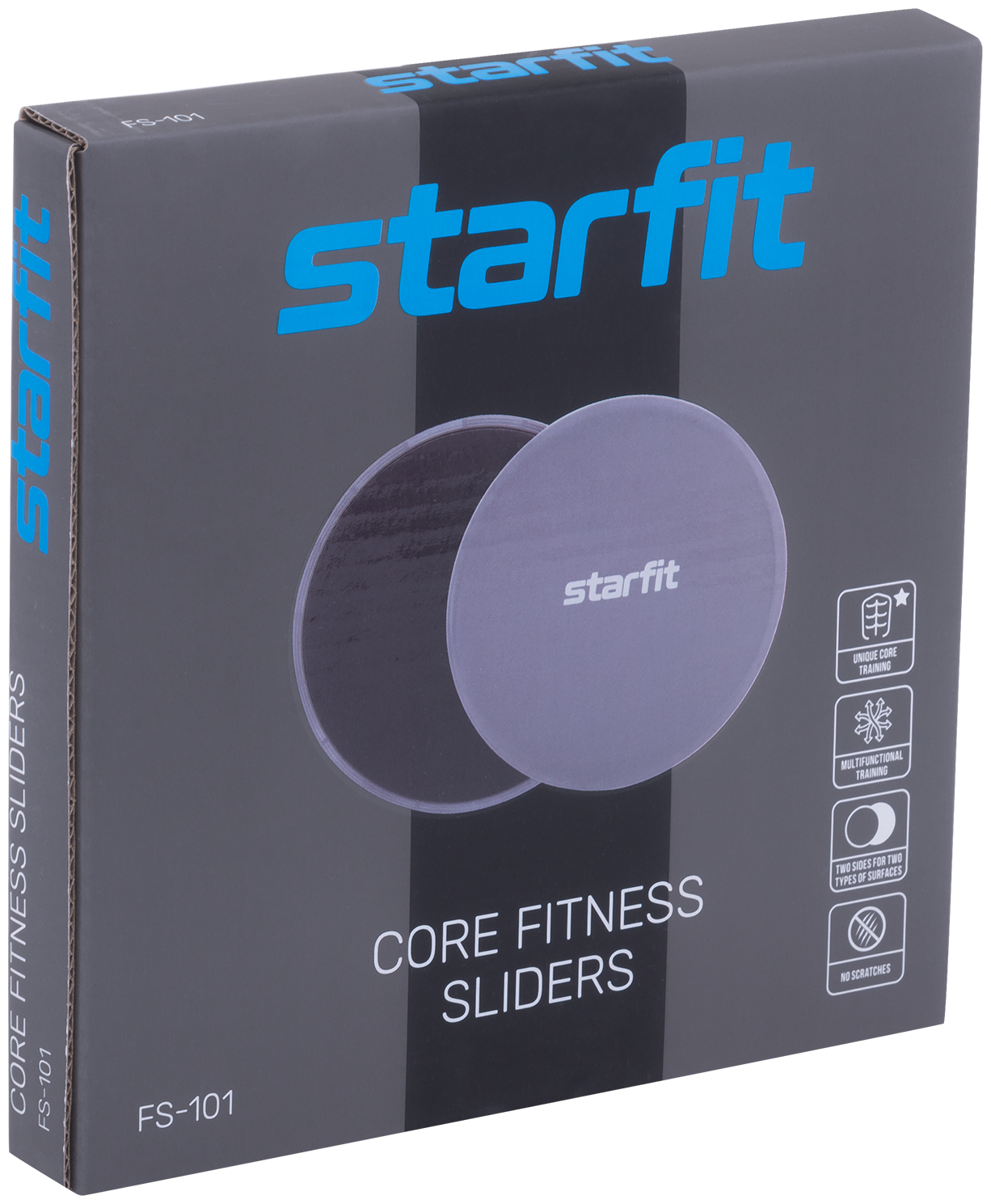 Слайдеры для фитнеса Starfit Fs-101, серый/черный