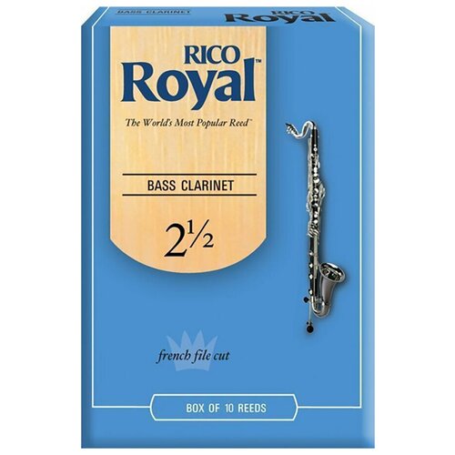 Трости для бас-кларнета Rico Royal №2,5 (10 шт) колпачок для кларнета бас rico rbc1c