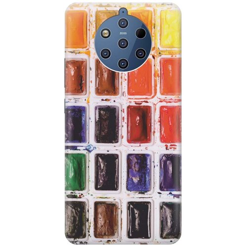 Ультратонкий силиконовый чехол-накладка для Nokia 9 с принтом Палитра красок gosso ультратонкий силиконовый чехол накладка для nokia 7 1 2018 с принтом палитра красок