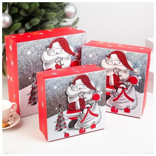 фото Набор коробок 3в1 28*28*11/24*24*10/21*21*9 см 3473491 сима-ленд