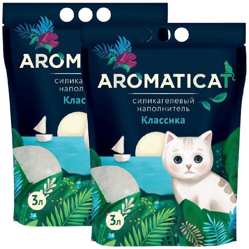 AROMATICAT классика наполнитель силикагелевый для туалета кошек (3 + 3 л) aromaticat прованс наполнитель силикагелевый для туалета кошек 10 л