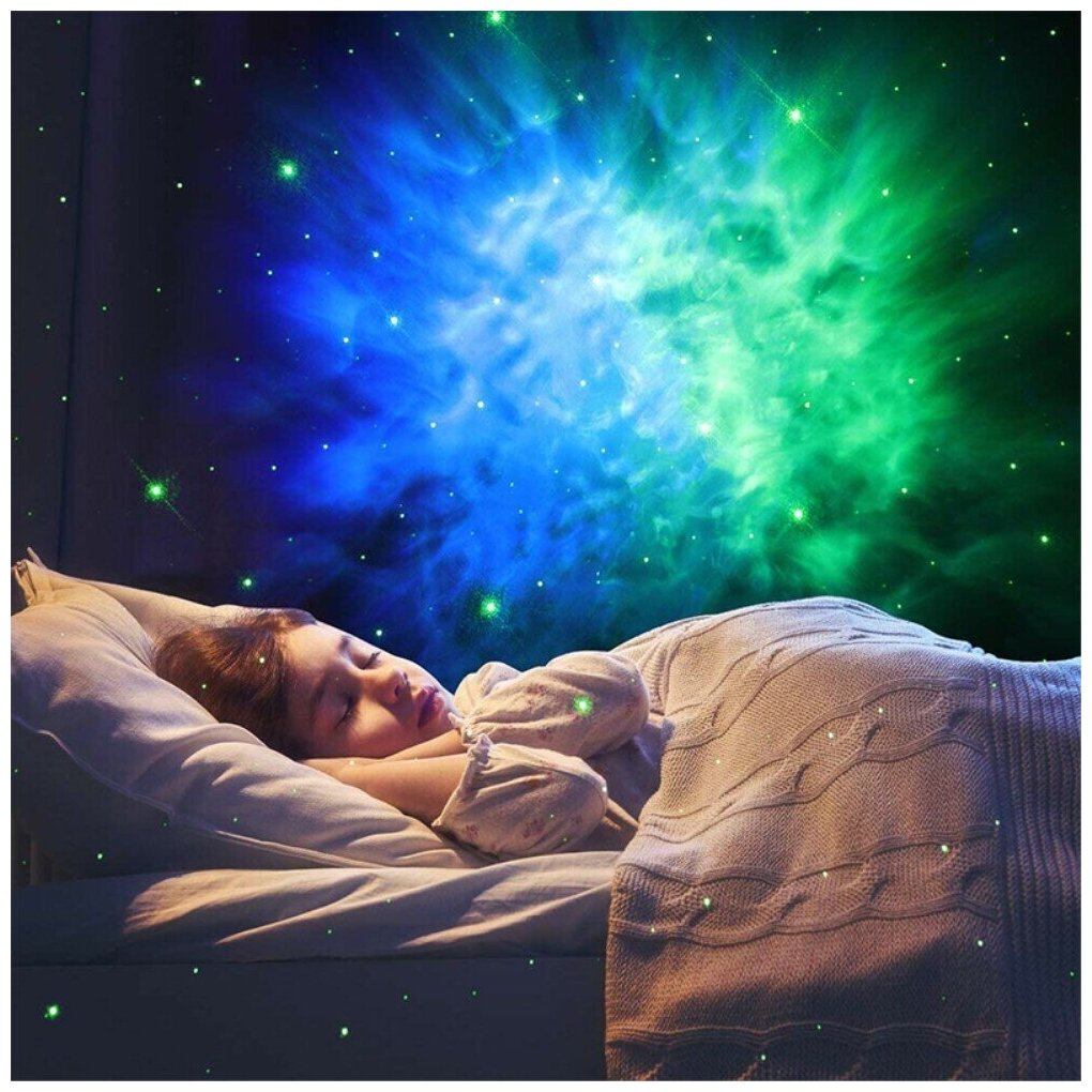 Вращающийся проектор ночного звездного неба для дома бара вечеринки 7 режимов - серый