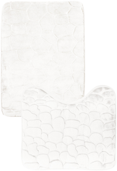 Набор ковриков для ванной Lafred/антискользящий коврик для ванной и туалета/резиновый/цвет белый