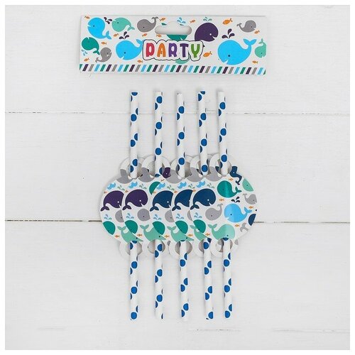 фото Трубочки для коктейля «киты», набор 10 шт. mikimarket
