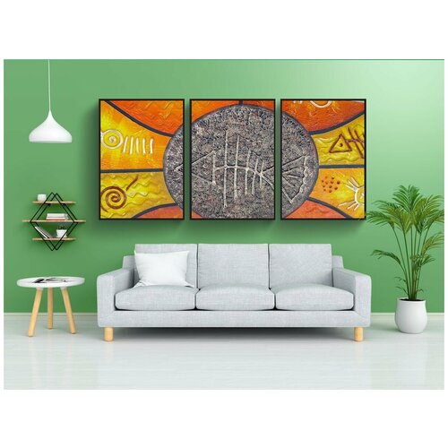 фото Набор модулных постеров для интерьера "изобразительное искусство, открытка, доминиканский" 60x90 см. в тубусе, без рамки lotsprints