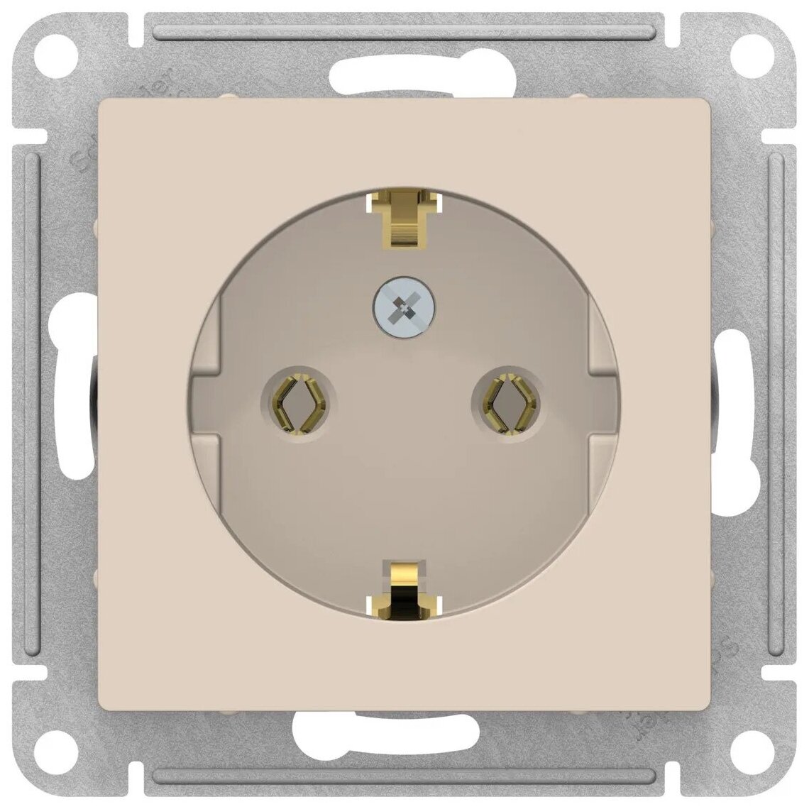 Розетка бежевый AtlasDesign с заземлением ATN000243 Schneider Electric / Systeme Electric 8шт - фотография № 1