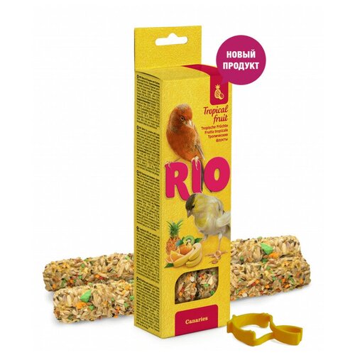 Rio палочки для канареек с тропическими фруктами коробка 2*40г , 39332 (2 шт) лакомство для волнистых попугаев и экзотов rio палочки с тропическими фруктами 2шт 40г