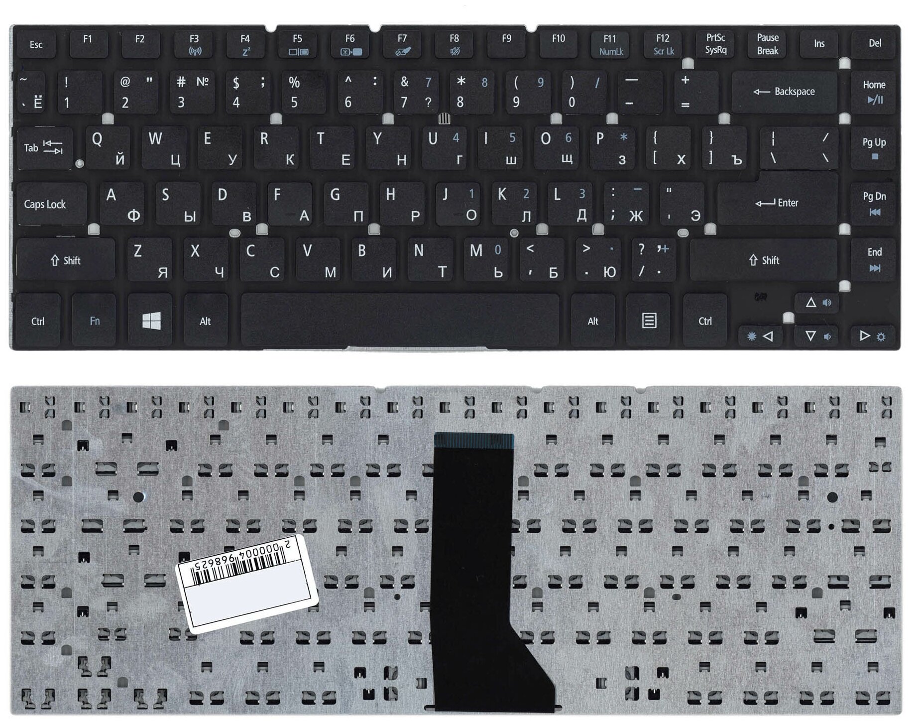 Клавиатура для ноутбука Acer Aspire ES1-511 520 черная 720₽