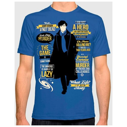 фото Футболка design heroes шерлок холмс мужская синяя 2xl