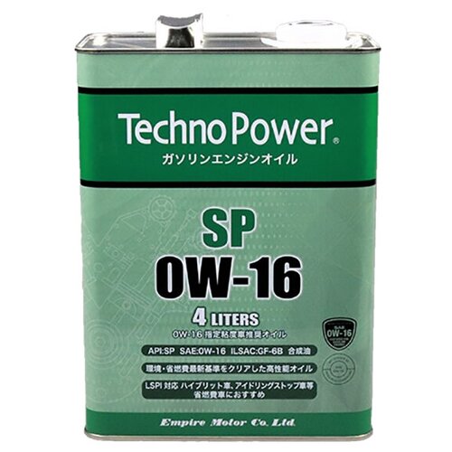 Масло моторное, синтетическое Techno Power SP 0W16 4 литра