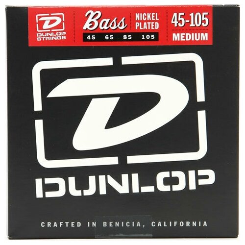 фото Dunlop electric bass nickel wound medium dbn45105 (45-105) струны для бас-гитары
