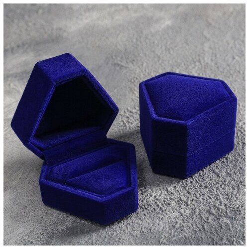 фото Sima land футляр под серьги/кольцо "кристалл", 6*6, цвет синий сима-ленд