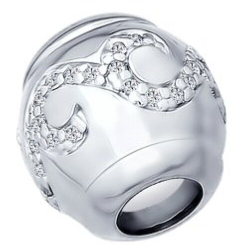 фото Серебряная подвеска-шарм sokolov с фианитом 94031667 diamant-online