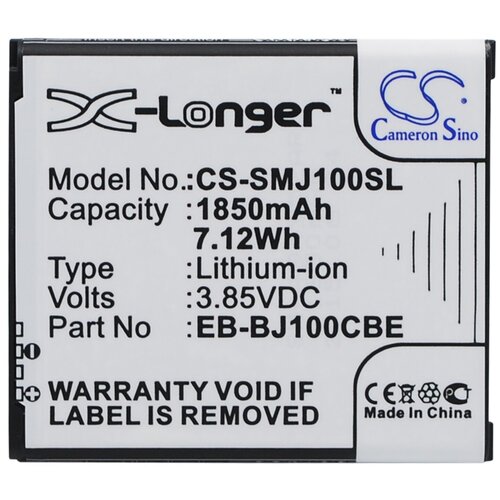 Аккумулятор CS-SMJ100SL EB-BJ100BBE, EB-BJ100BCE для Samsung Galaxy J1 SM-J100F 3.85V / 1850mAh чехол mypads forever young для samsung galaxy j1 2015 sm j100h f duos