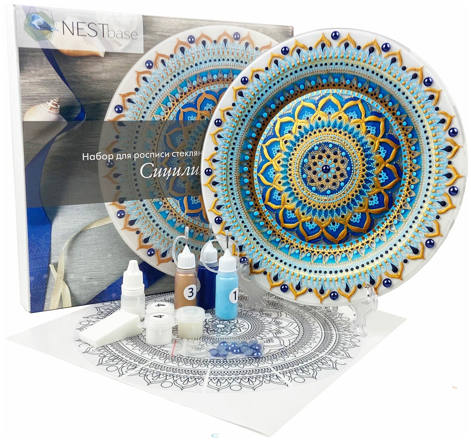 Набор для росписи стеклянной тарелки NESTbase Сицилия