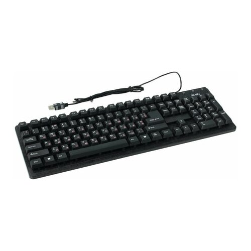 Клавиатура проводная SVEN Standard 301 USB 104 клавиши чёрная, 1 шт клавиатура sven standard 303 power black sv 03100303pu