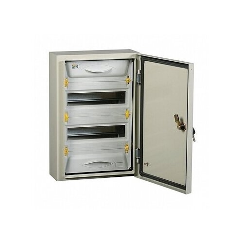 Распределительный шкаф PRO, 24 мод., IP54, навесной, сталь, серая дверь. MKM16-N-24-54-ZU IEK