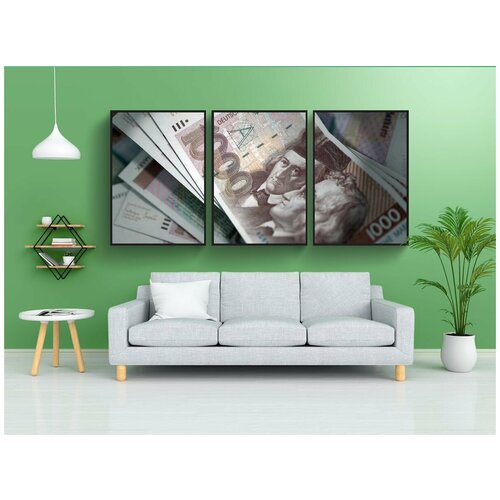 фото Набор модулных постеров для интерьера "германия, немецкая марка, банкноты" 60x90 см. в тубусе, без рамки lotsprints