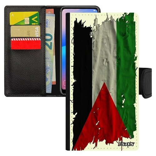 фото Чехол-книжка на мобильный samsung galaxy s7 edge, "флаг палестины на ткани" государственный utaupia