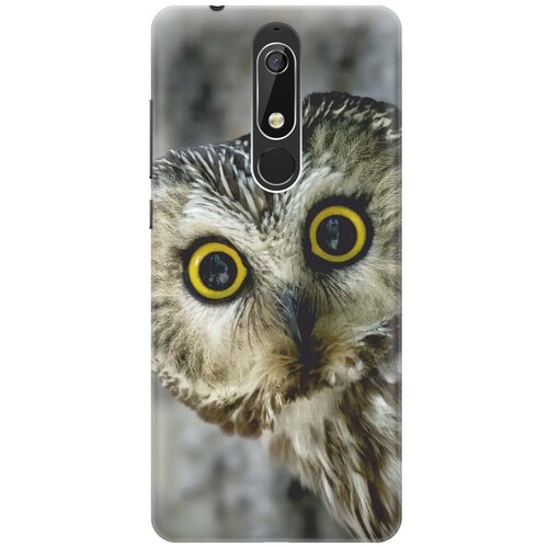 фото Re:pa накладка transparent для nokia 5.1 с принтом "удивленная сова"