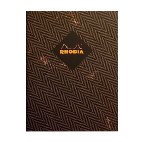 Блокнот Rhodia HERITAGE, 190х250 мм, черный chevrons, мягкая обложка, клетка, 32л, кремовый, 90г/м2, сшивка