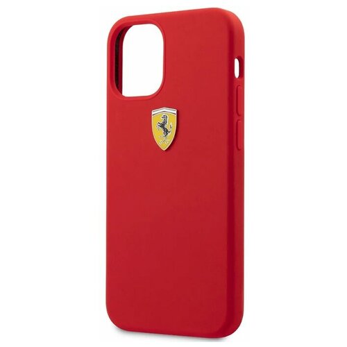 фото Ferrari для iphone 12 mini (5.4) чехол on- track liquid silicone with metal logo hard red