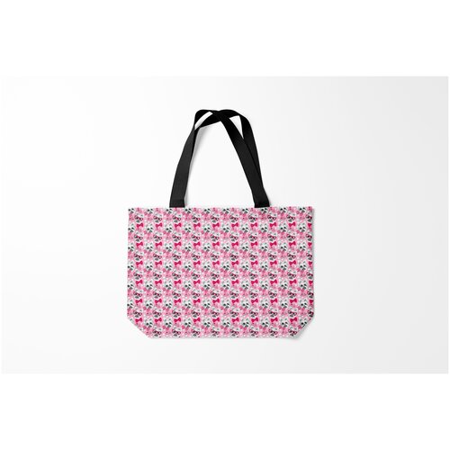 фото Сумка-шоппер / 46х35 см / животные йоркширский терьер на розовом фоне burnettie