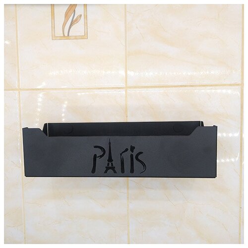 Полка для ванной прямоугольная Париж 1 (черная)