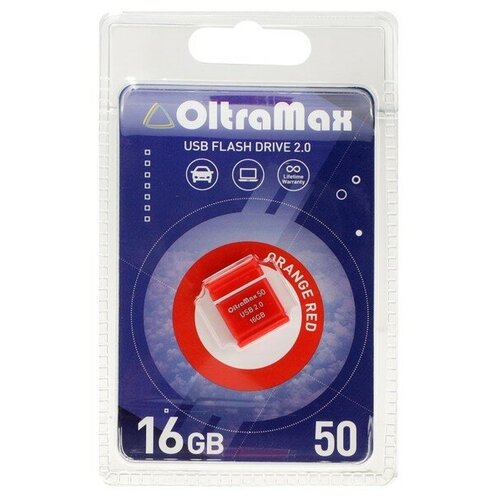 Флэш-накопитель (OLTRAMAX OM-16GB-50-Orange Red 2.0) флэш диск usb perfeo 16gb m04 red pf m04r016