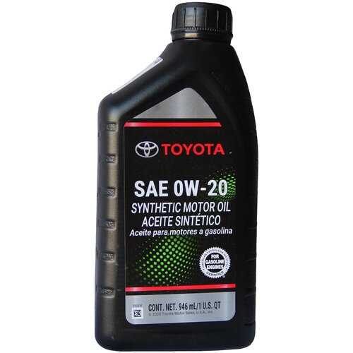 фото Моторное масло toyota motor oil synthetic 0w-20 (946 мл)