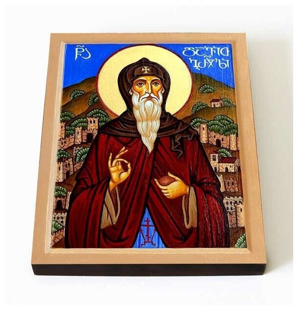 Преподобный Давид Гареджийский, икона на доске 8*10 см