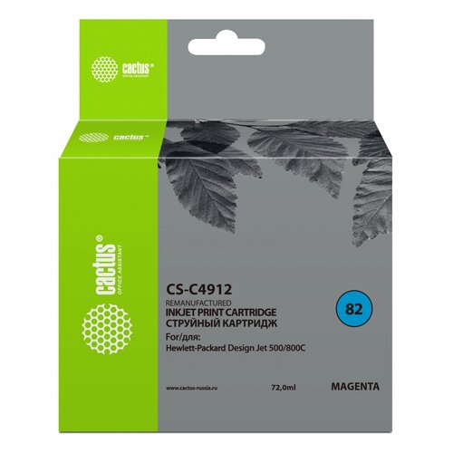 Картридж совм. Cactus C4912 (№82) пурпурный для HP DJ 500/800C (72мл), цена за штуку, 308210