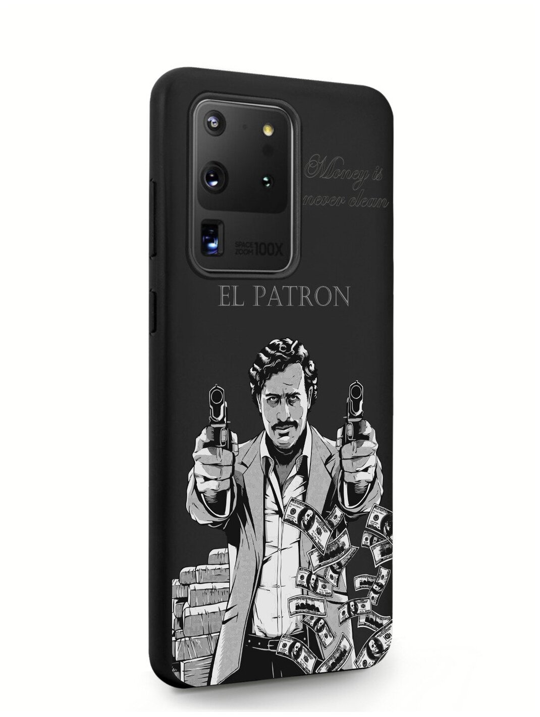 Черный силиконовый чехол MustHaveCase для Samsung Galaxy S20 Ultra El Patron Pablo Escobar Пабло Эскобар для Самсунг Галакси C20 Ультра Противоударный