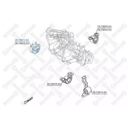фото Stellox 2573011sx 25-73011-sx_подушка двс передняя правая mкпп\ daewoo lanos 97