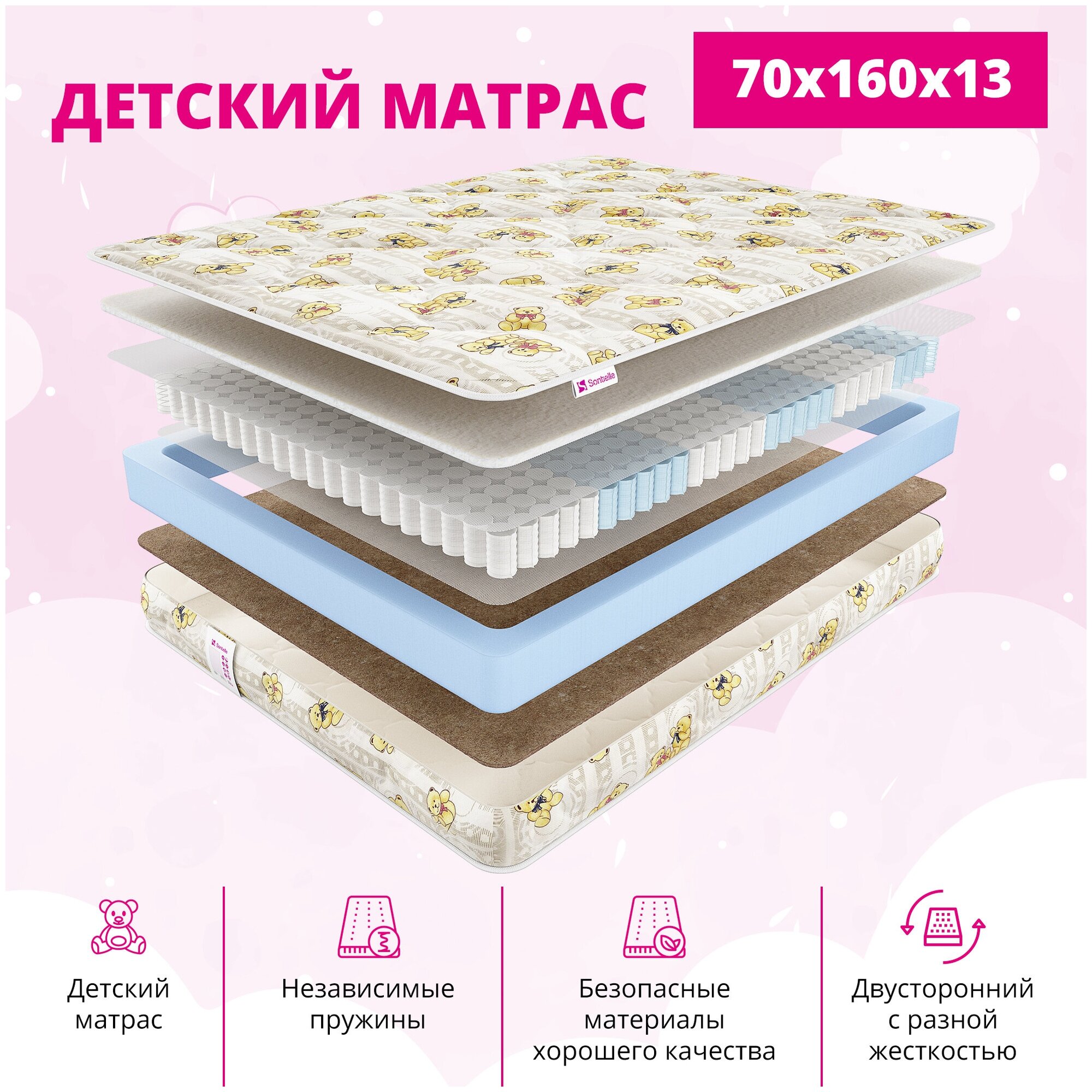 Матрас детский Sontelle Mills Ted 70x160