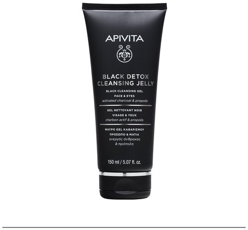 Apivita / Black Detox Cleansing Jelly / Блэк Детокс Гель очищающий для лица и глаз, 150мл