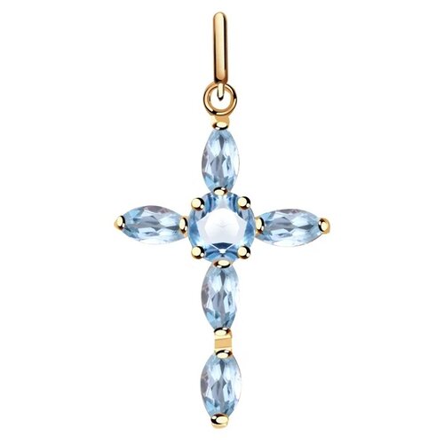 фото Золотая подвеска русь золотая пп208-65387 с топазом diamant-online