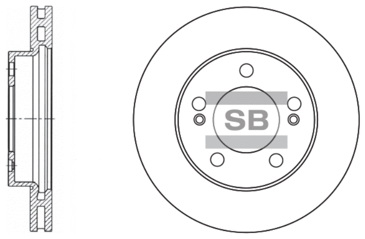 Тормозной диск передний SANGSIN BRAKE SD3024 для SsangYong Rexton Daewoo Rexton SsangYong Actyon SsangYong Kyron