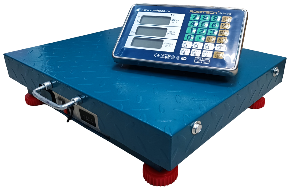 Беспроводные 42x52см (до 300 кг.) весы торговые +чехол, Romitech BLES ...