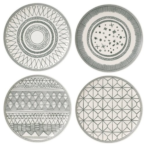 Тарелка Акцент 21см ED Чарколл Грей, набор 4шт