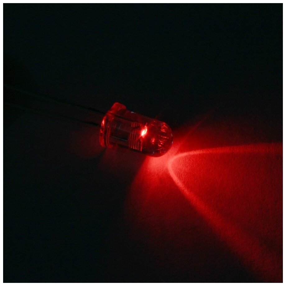 Светодиод 5мм цвет красный, яркий, линза 3V, упаковка 10 штук - фотография № 3