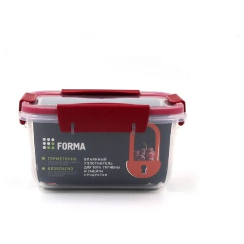 Контейнер герметичный для продуктов 0,75 литра красный 4 зажима контейнер для еды