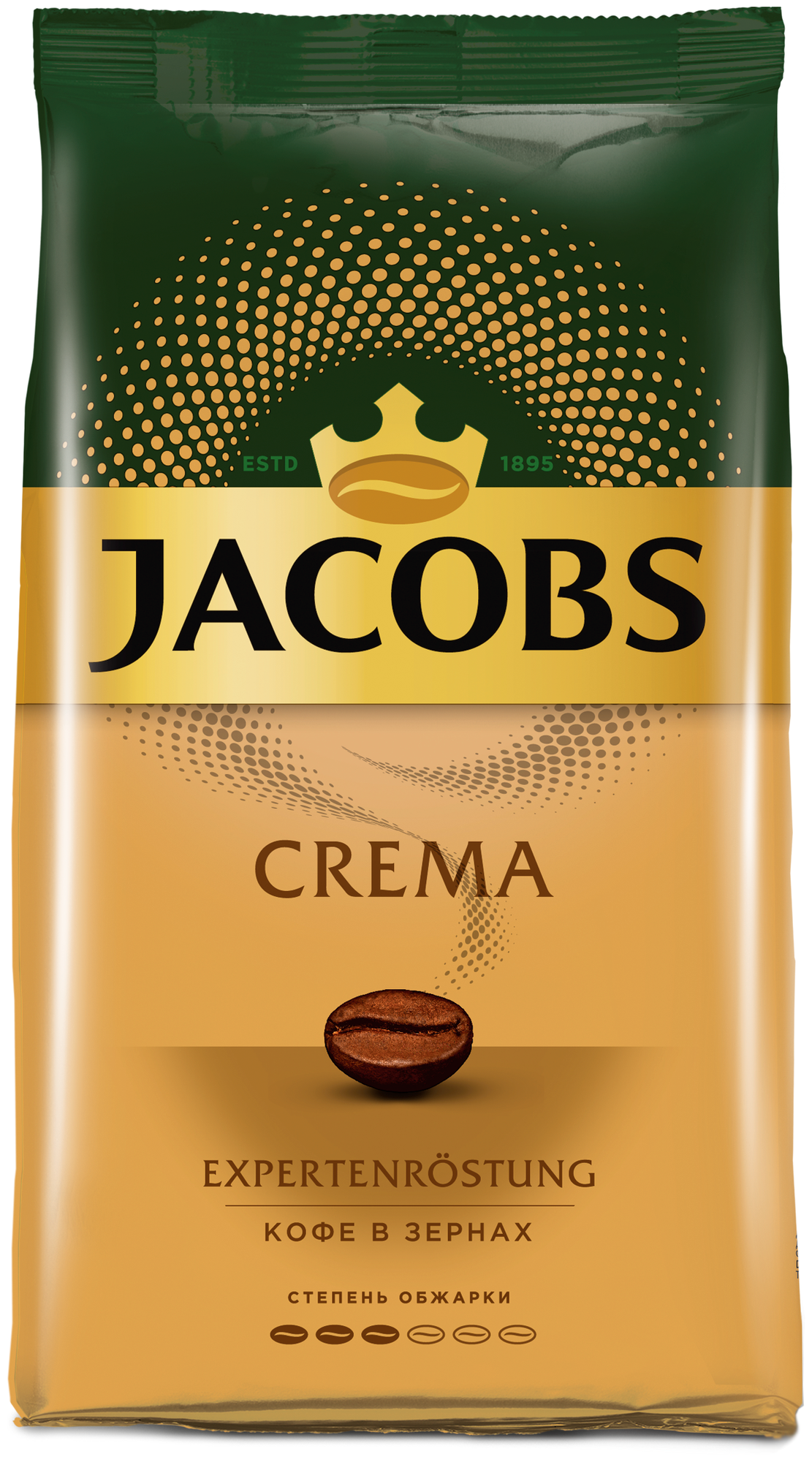 Кофе в зернах JACOBS "Crema", комплект 5 шт., 1000 г, вакуумная упаковка, 8051592 - фотография № 1