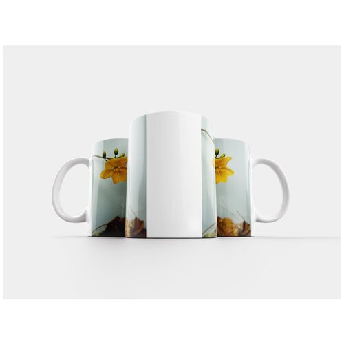 фото Кружка "персиковый цветок, желтые цветы, май грудастая" 320 мл lotsprints