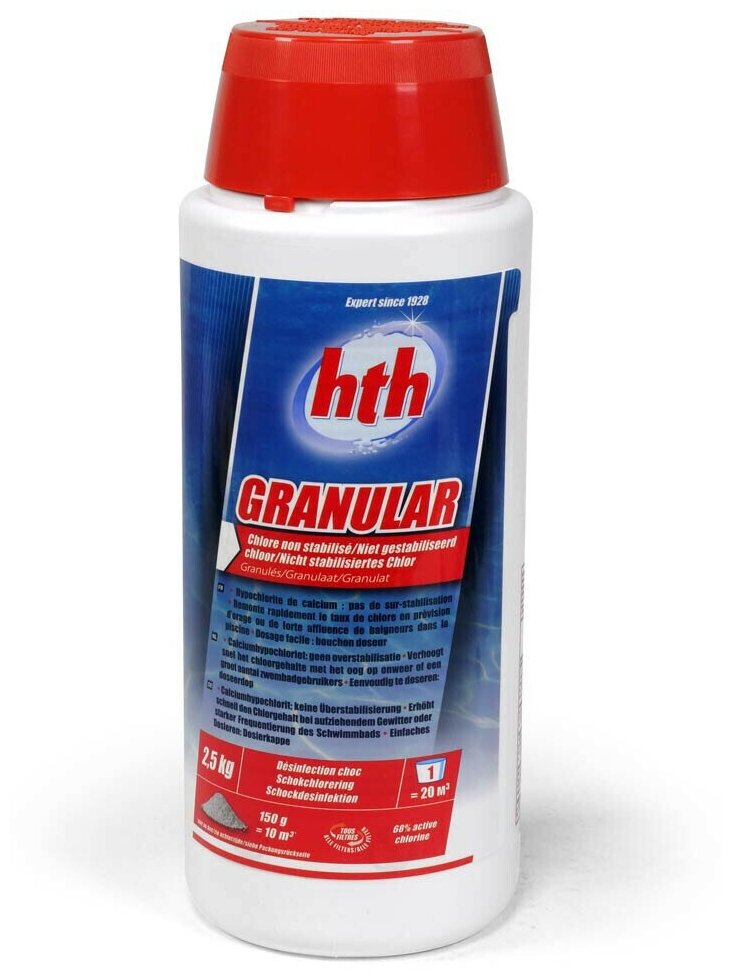 Быстрорастворимые хлорсодержащие гранулы HTH GRANULAR, 2,5 кг - фотография № 1