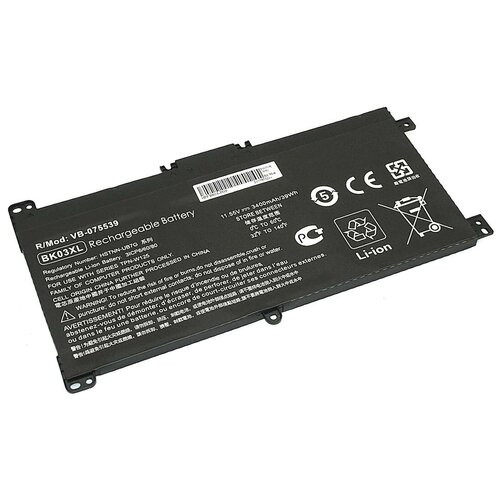 Аккумуляторная батарея для ноутбука HP Pavilion X360 (BK03-3S1P) 11,55V 3400mAh OEM черная