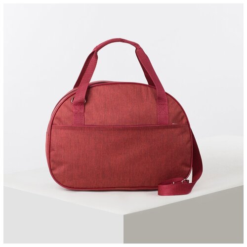 фото Сумка дорожная на молнии, 2 наружных кармана, длинный ремень, цвет бордовый tltriumph