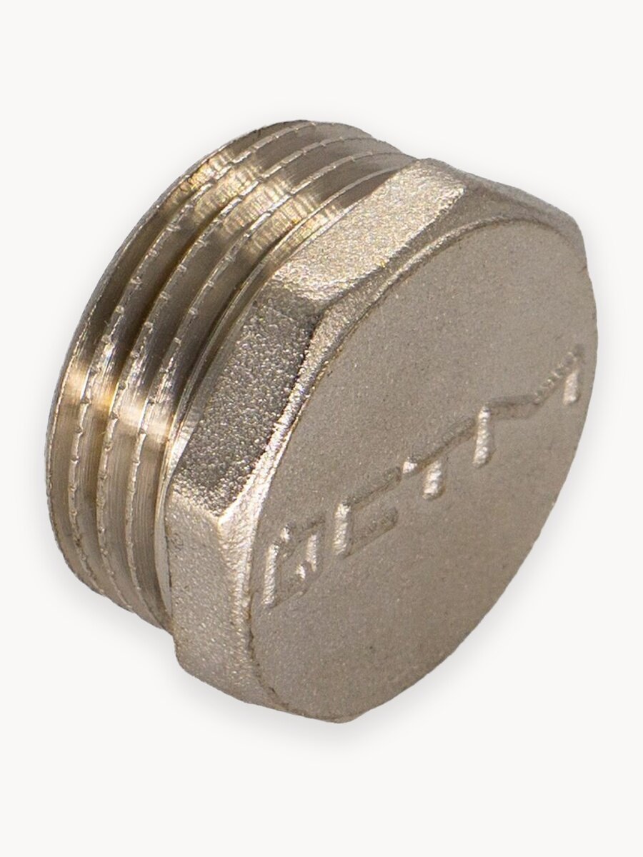 Заглушка 1/2", латунная, резьба наружная, 1 шт